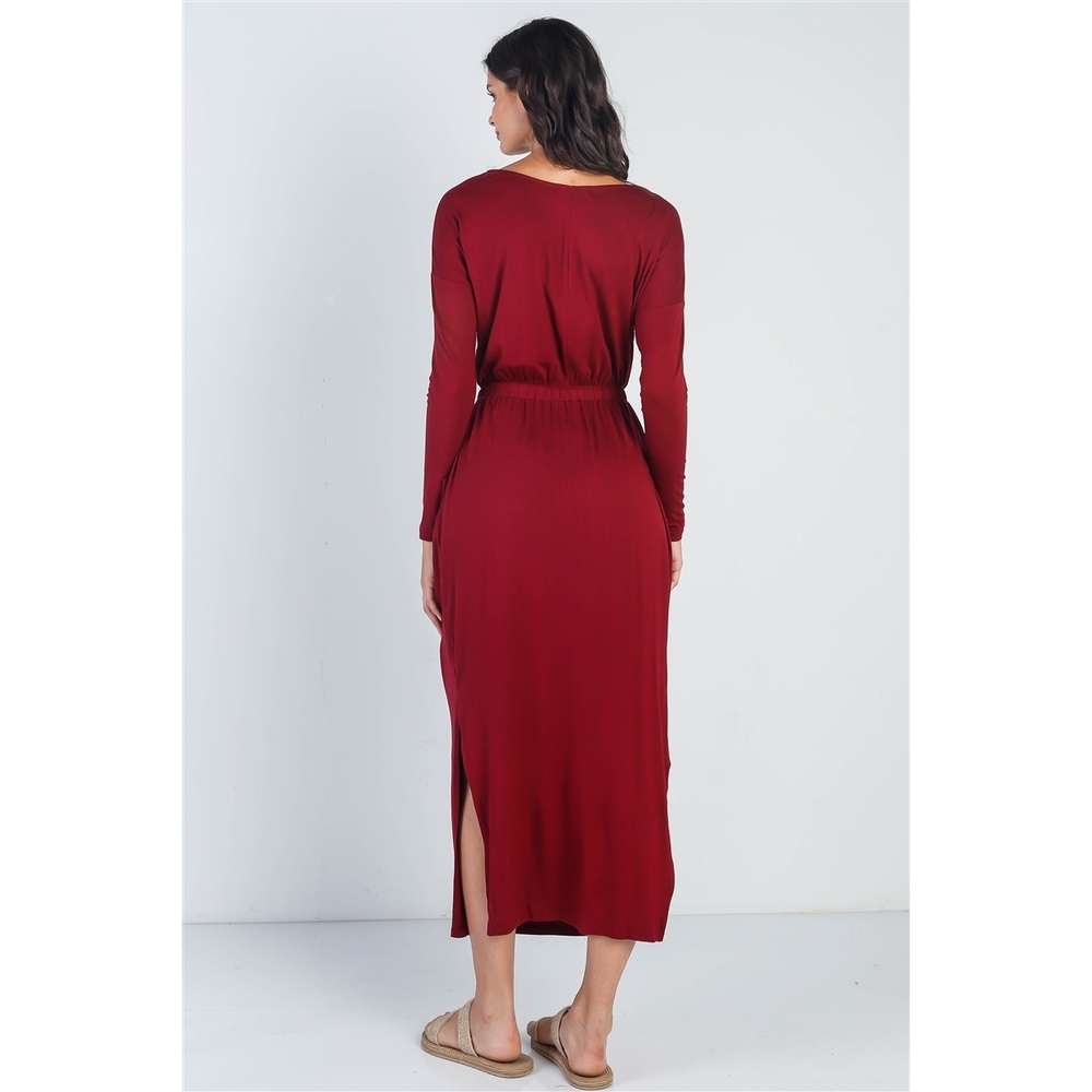 Midi Sleeve Basic Maxi Dress - Picture 3 of 6